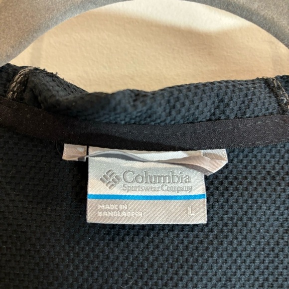 COLUMBIA Sz L Hooded Zip Up Mesh Lining Pockets Drawstring Wind Breaker Jacket - Picture 12 of 15